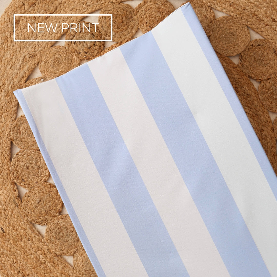 Anti-Roll Changing Mat - Hamptons (Soft Blue) - The Tiny Bed Company™