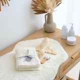 Luxury 100% Organic Cotton Knit Baby Blanket (Oat Milk)