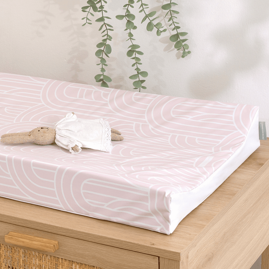 Anti-Roll Changing Mat - Melbourne (Powder Pink) - The Tiny Bed Company™