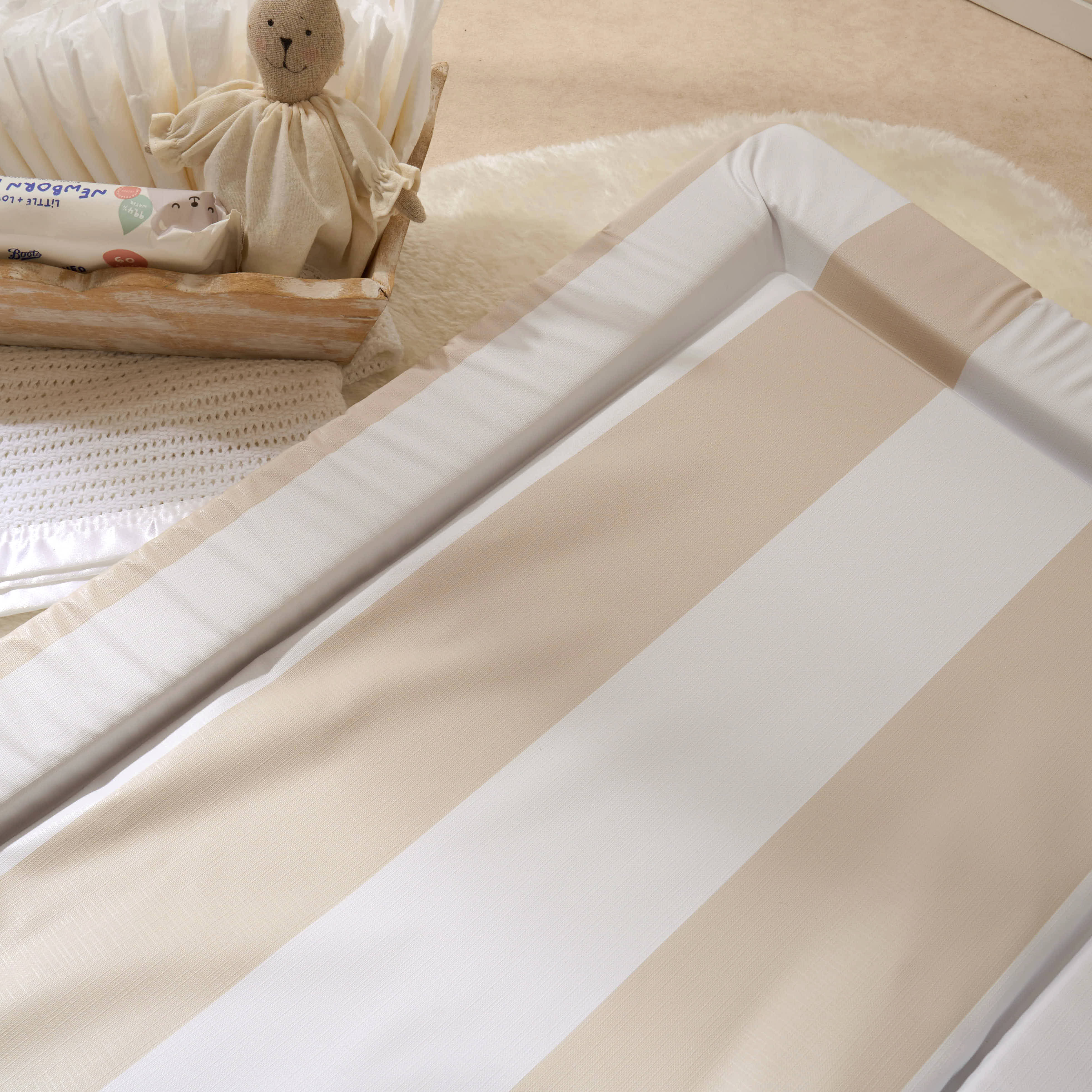 Baby Changing Mat Hamptons - Greige - The Tiny Bed Company™