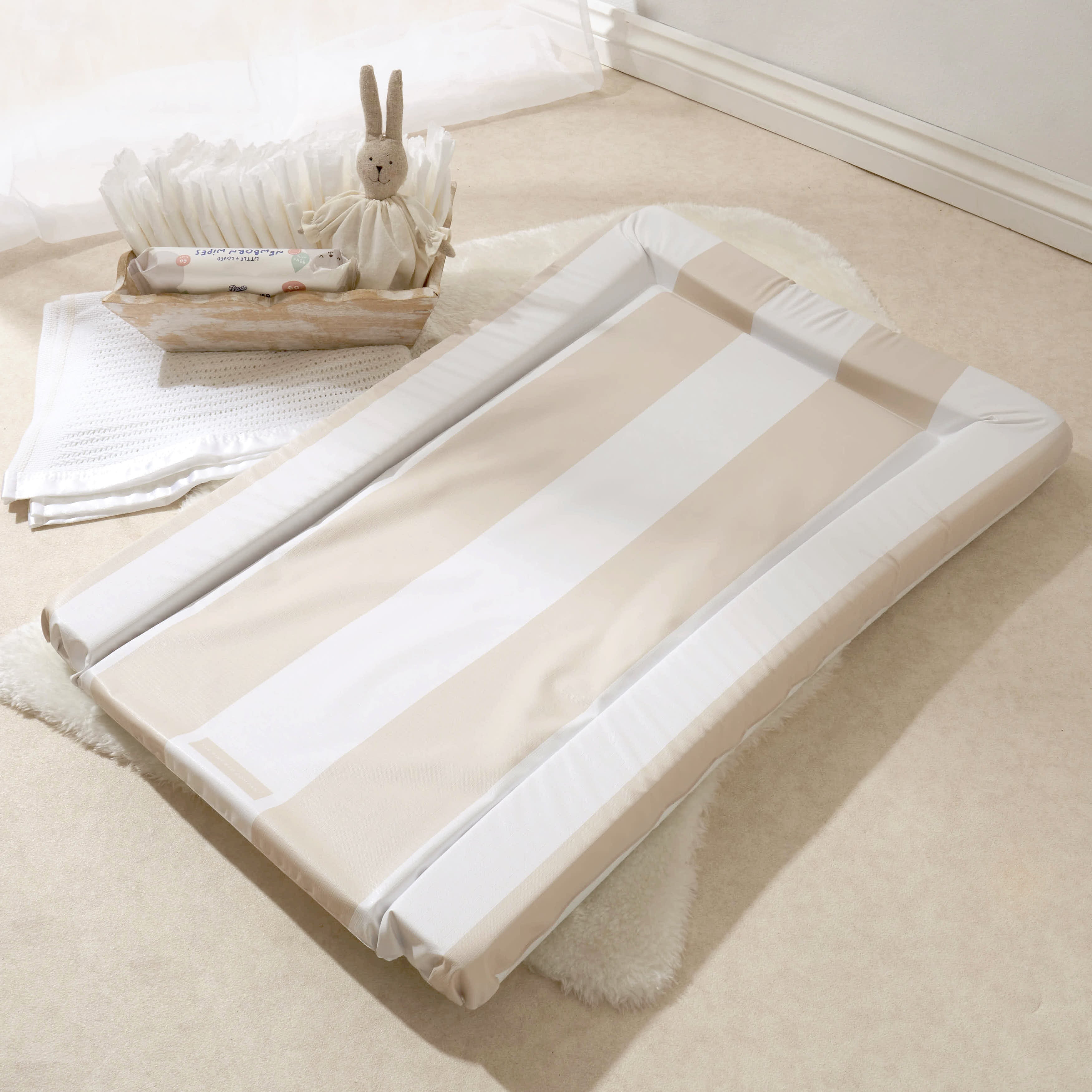 Baby Changing Mat Hamptons - Greige - The Tiny Bed Company™