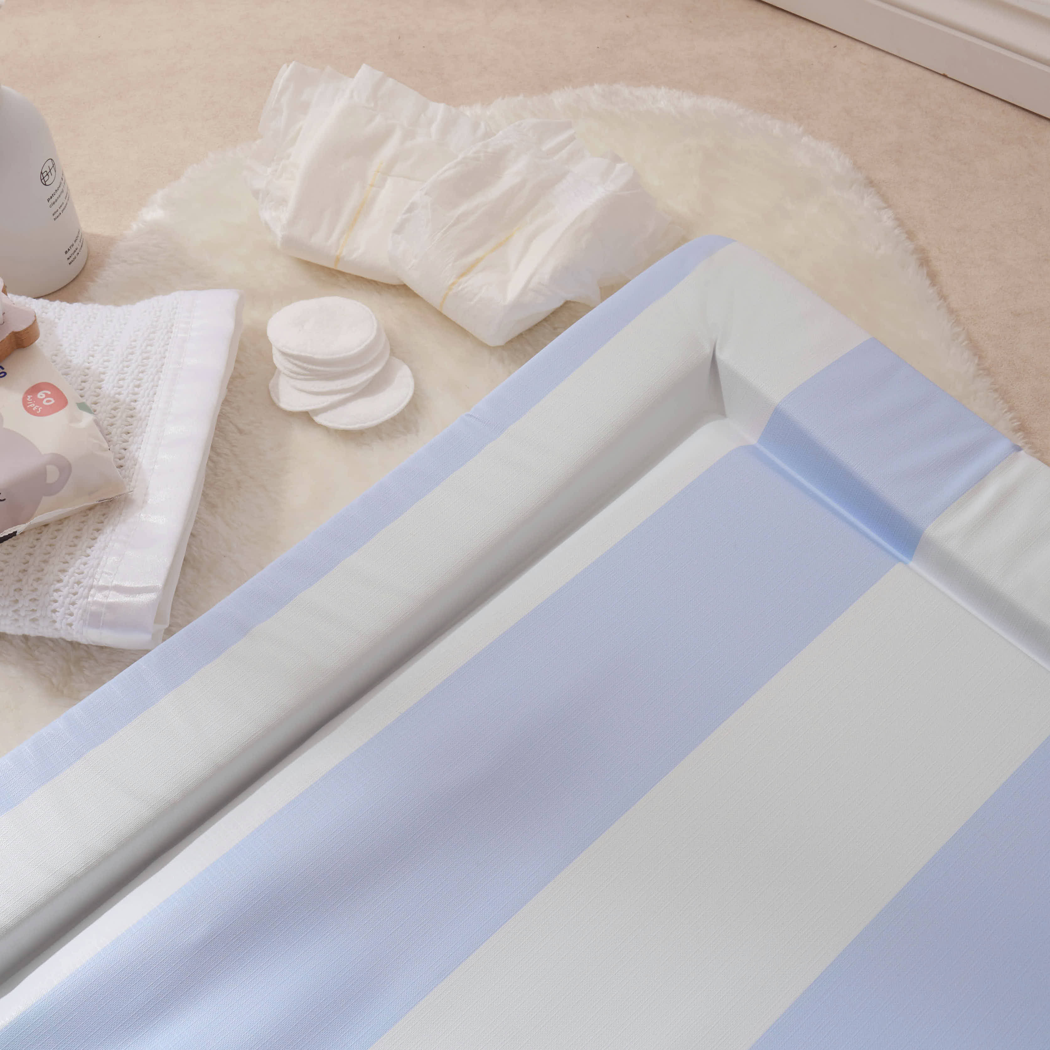 Baby Changing Mat Hamptons - Soft Blue - The Tiny Bed Company™