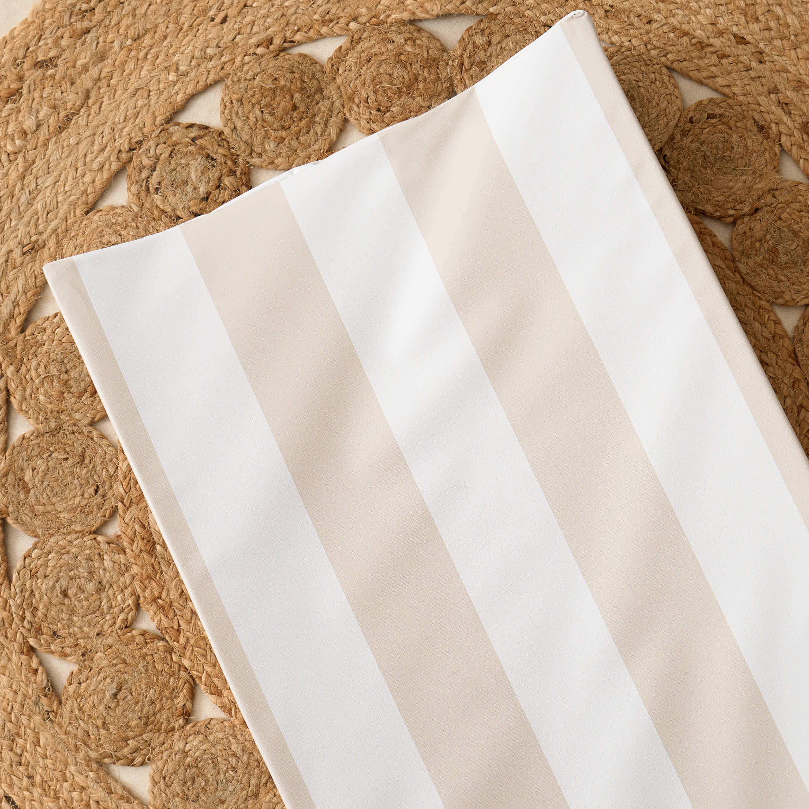 Anti-Roll Changing Mat - Hamptons (Greige) - The Tiny Bed Company™