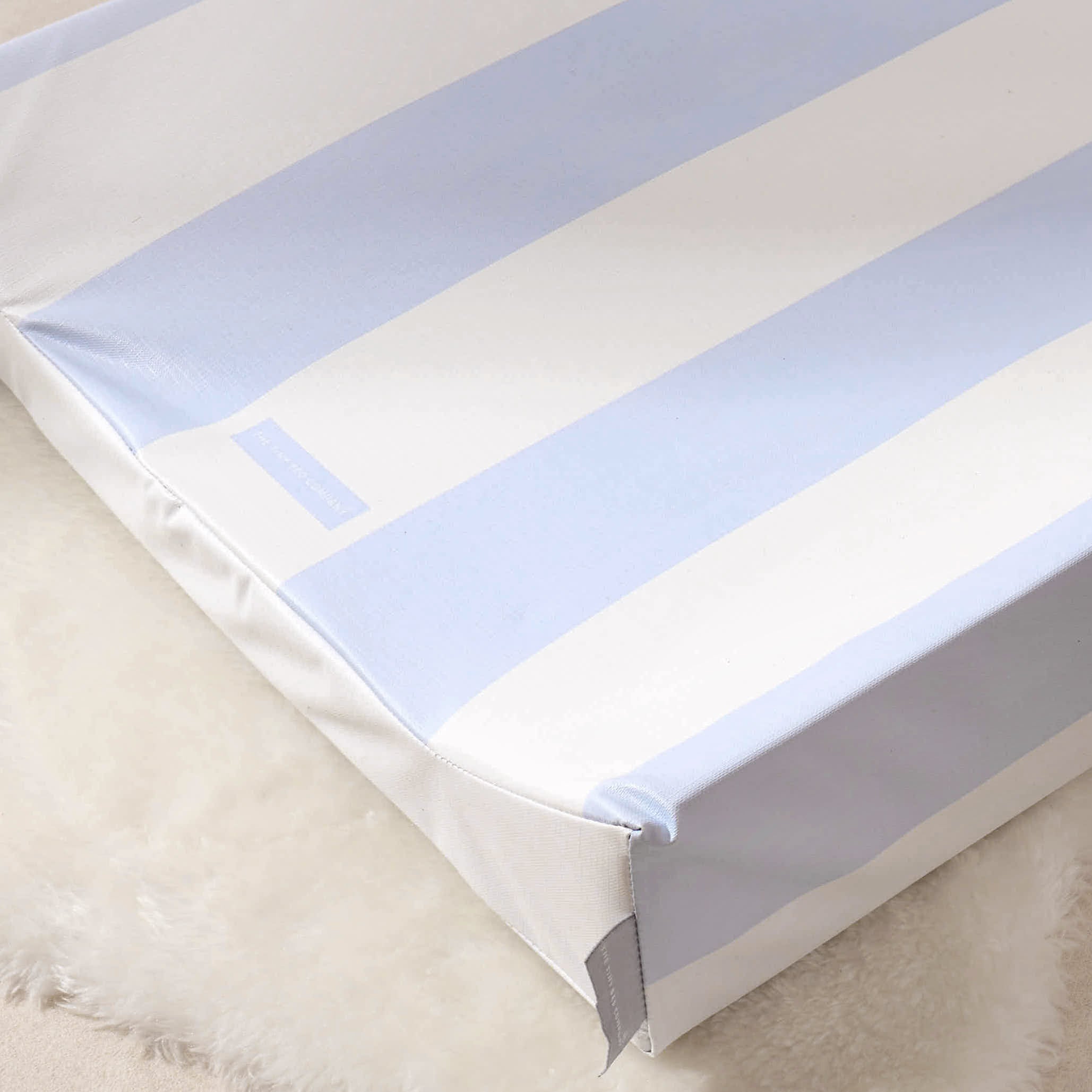 Anti-Roll Changing Mat - Hamptons (Soft Blue) - The Tiny Bed Company™