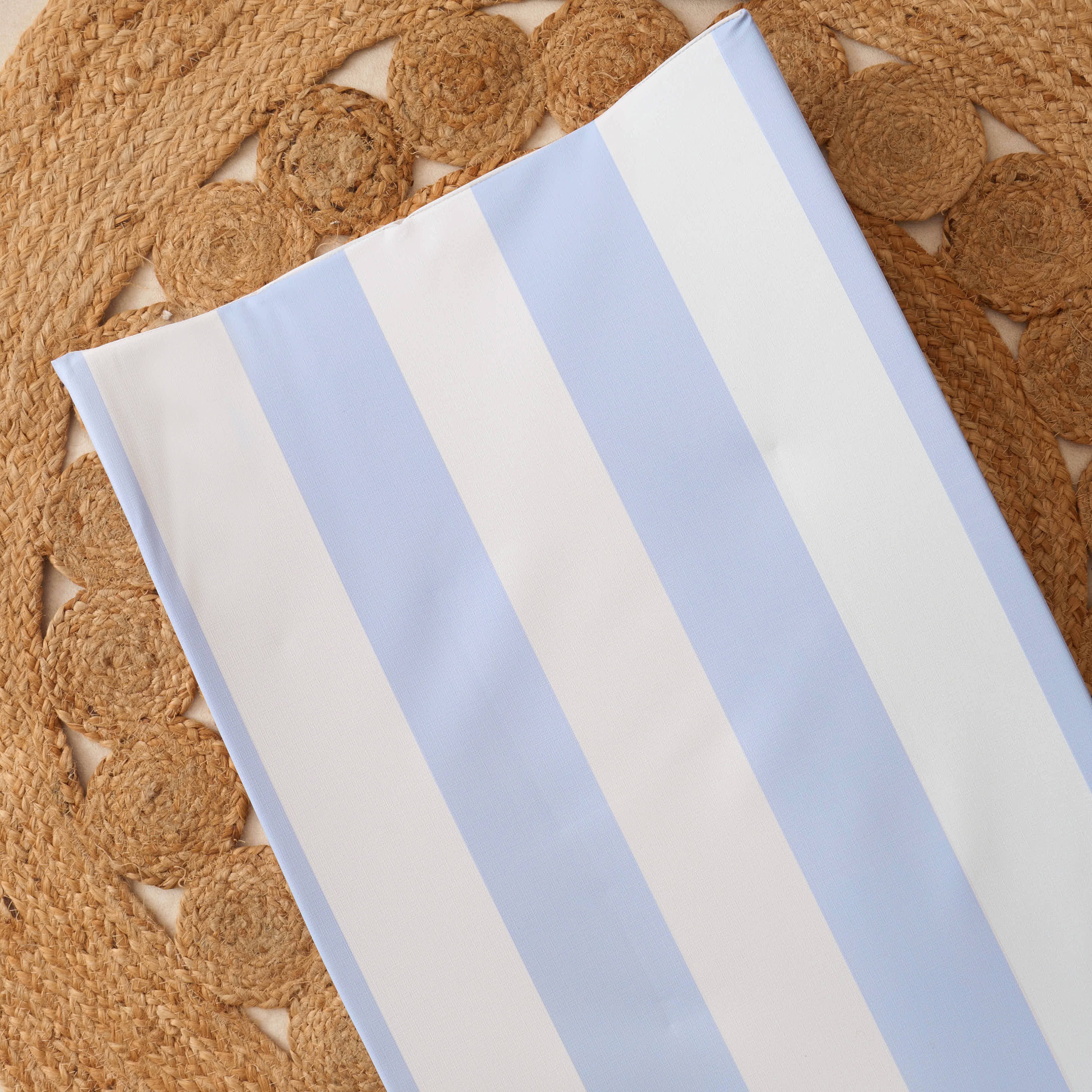 Anti-Roll Changing Mat - Hamptons (Soft Blue) - The Tiny Bed Company™