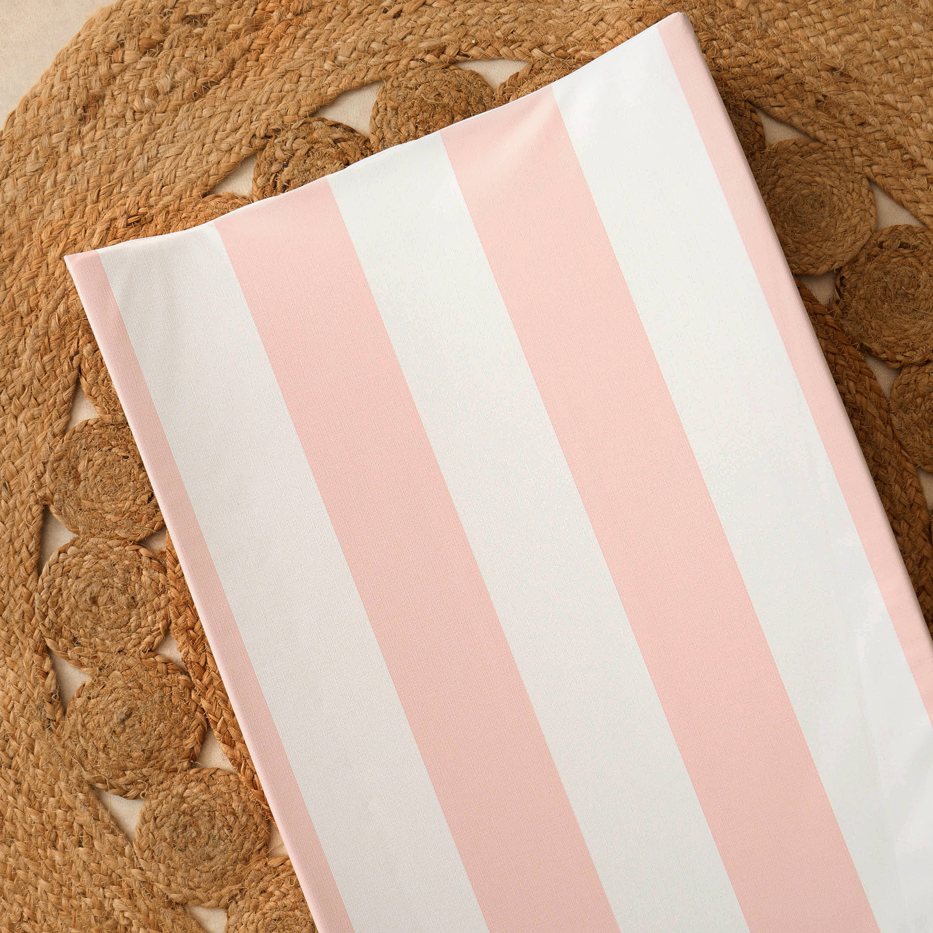 Anti-Roll Changing Mat - Hamptons (Soft Pink) - The Tiny Bed Company™