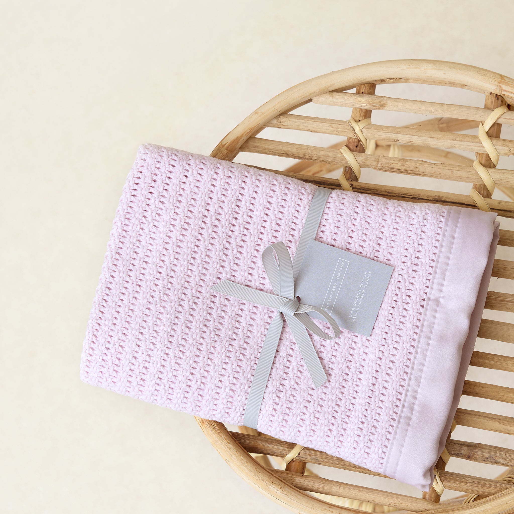 Luxury Organic Baby Blanket with Satin Edging – Dusty Pink - The Tiny Bed Company™