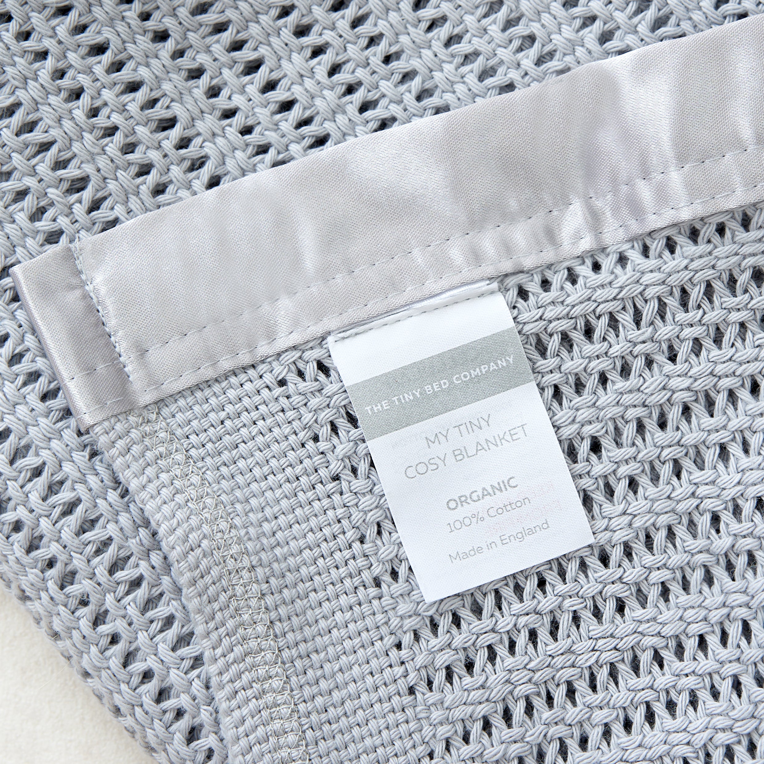 Luxury Organic Baby Blanket with Satin Edging – Grey & Grey - The Tiny Bed Company™
