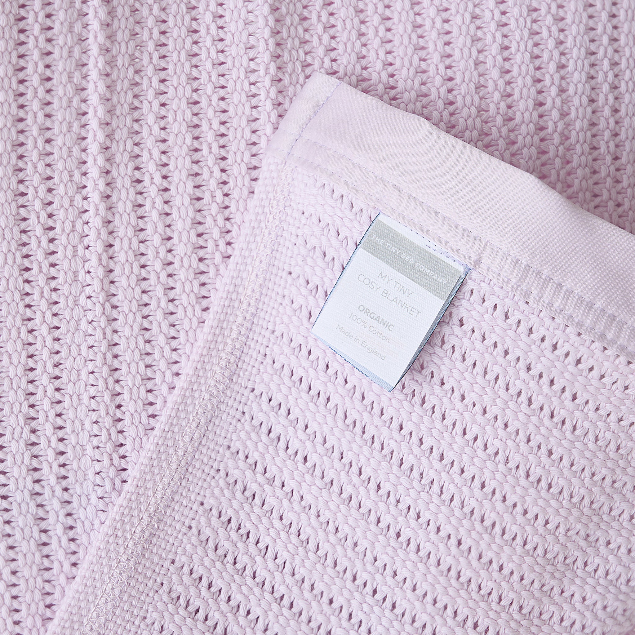 Luxury Organic Baby Blanket with Satin Edging – Dusty Pink - The Tiny Bed Company™