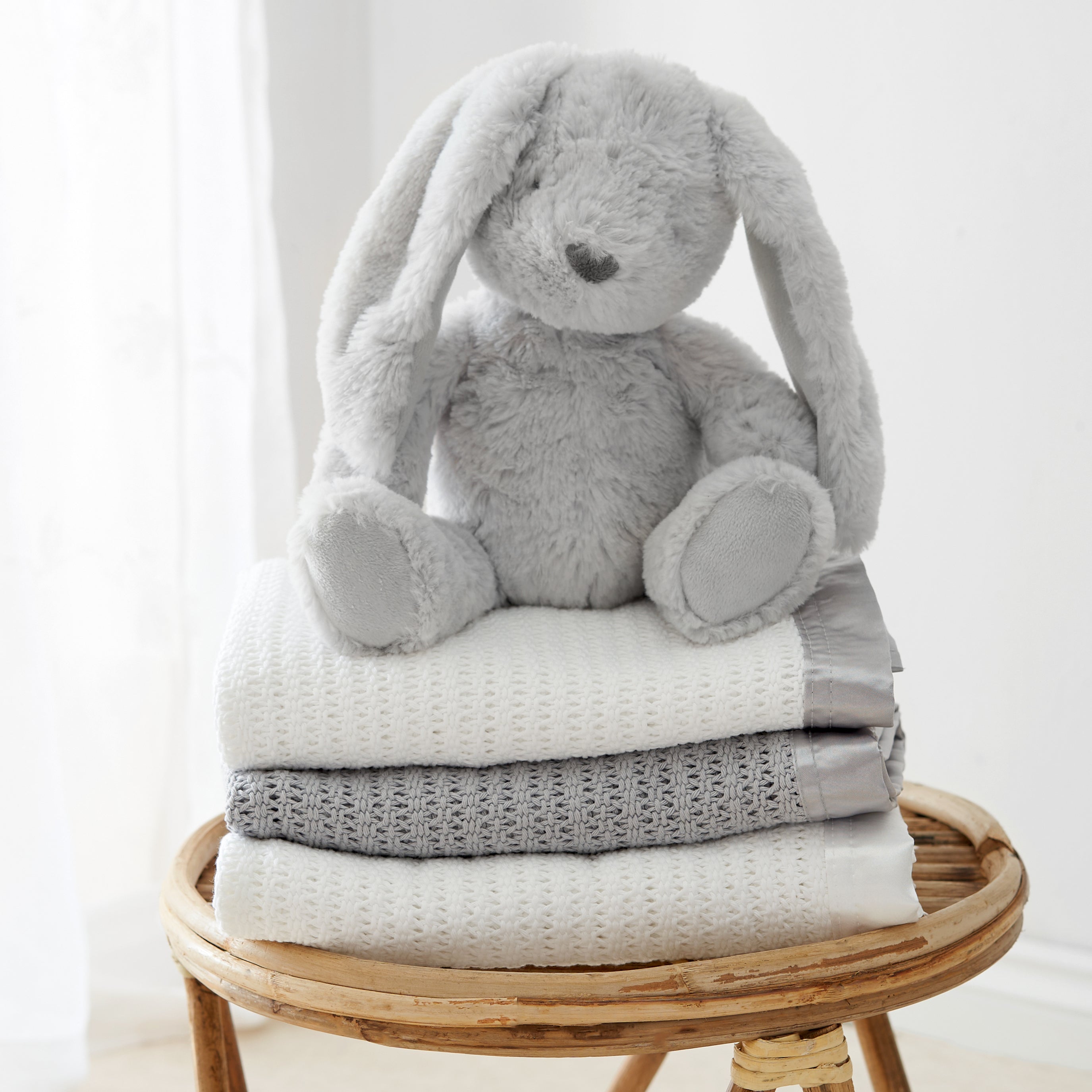 Luxury Organic Baby Blanket with Satin Edging – Grey & Grey - The Tiny Bed Company™