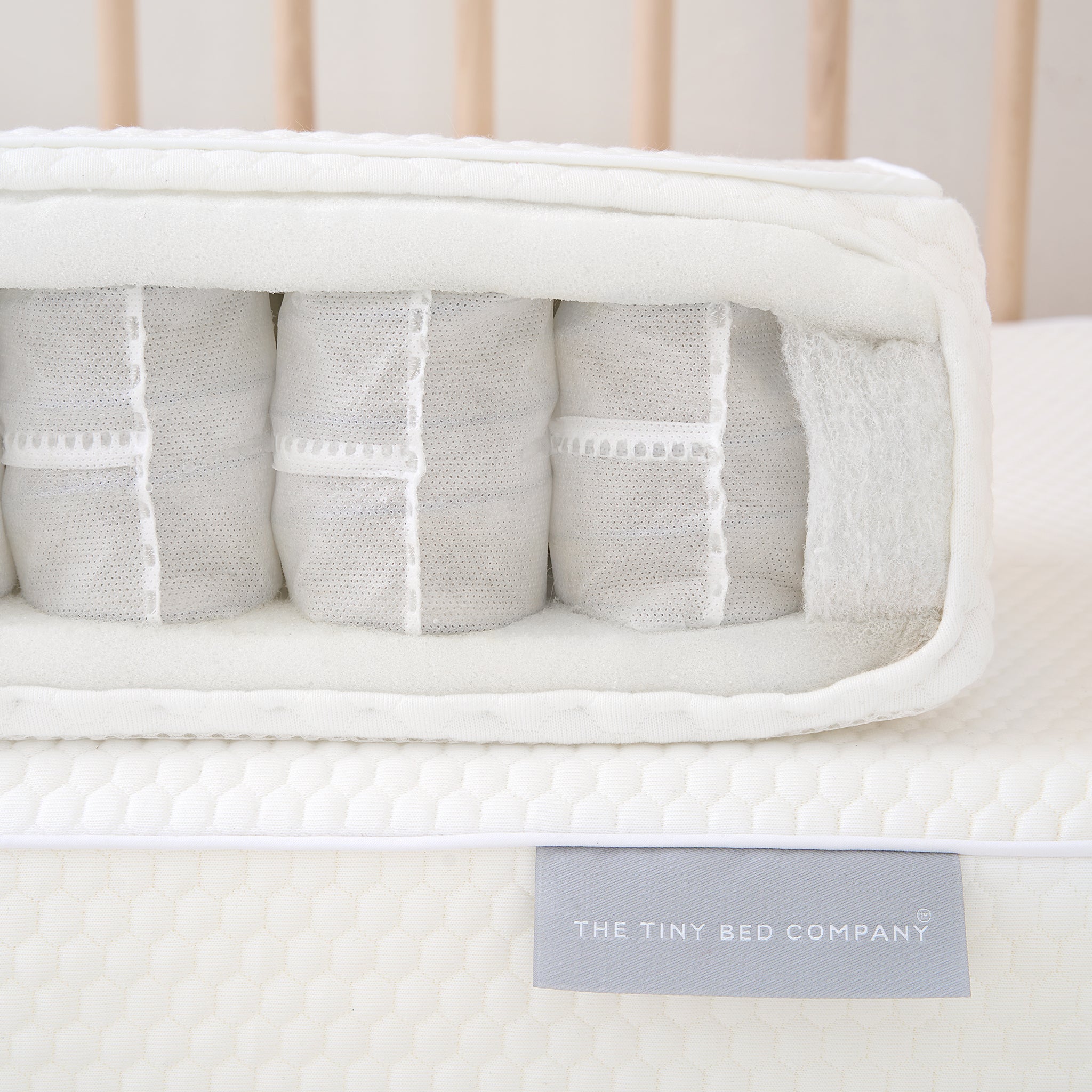 Tiny Dreamer Plus™ - Luxury Pocket Sprung Cot Mattress to fit SnüzKot (117cm x 68cm) - The Tiny Bed Company™