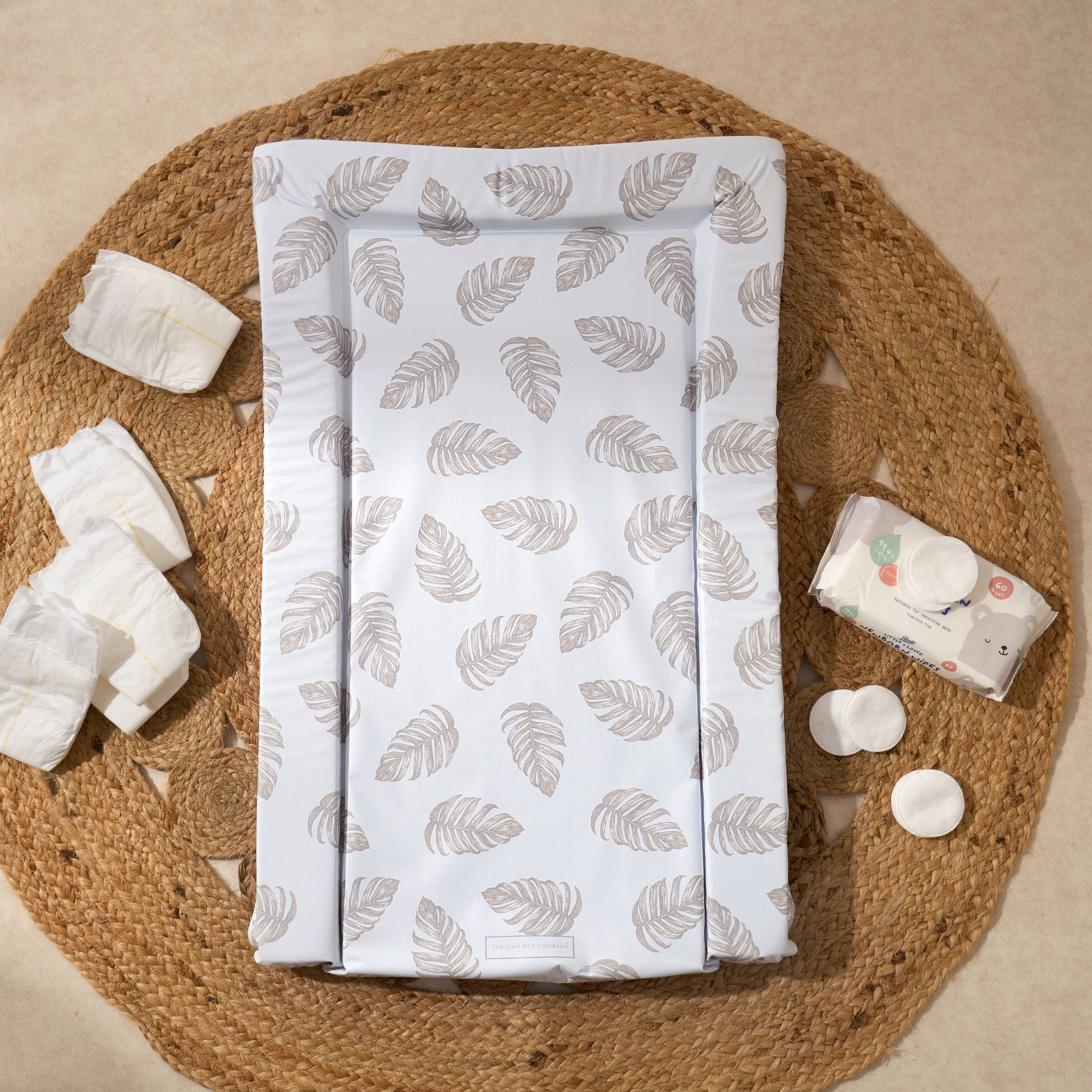Baby Changing Mat Palm Bay - Natural Stone - The Tiny Bed Company™