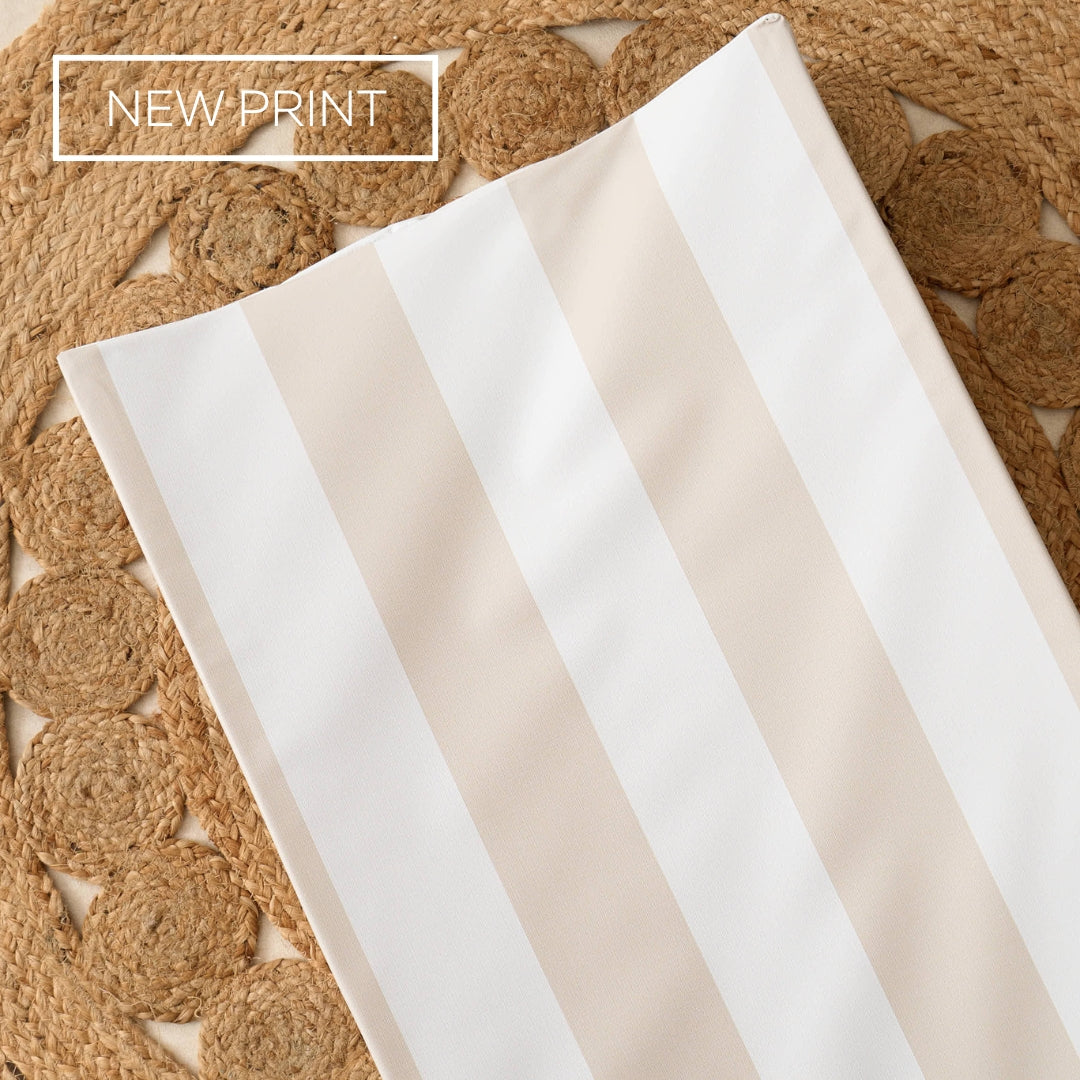 Anti-Roll Changing Mat - Hamptons (Greige) - The Tiny Bed Company™