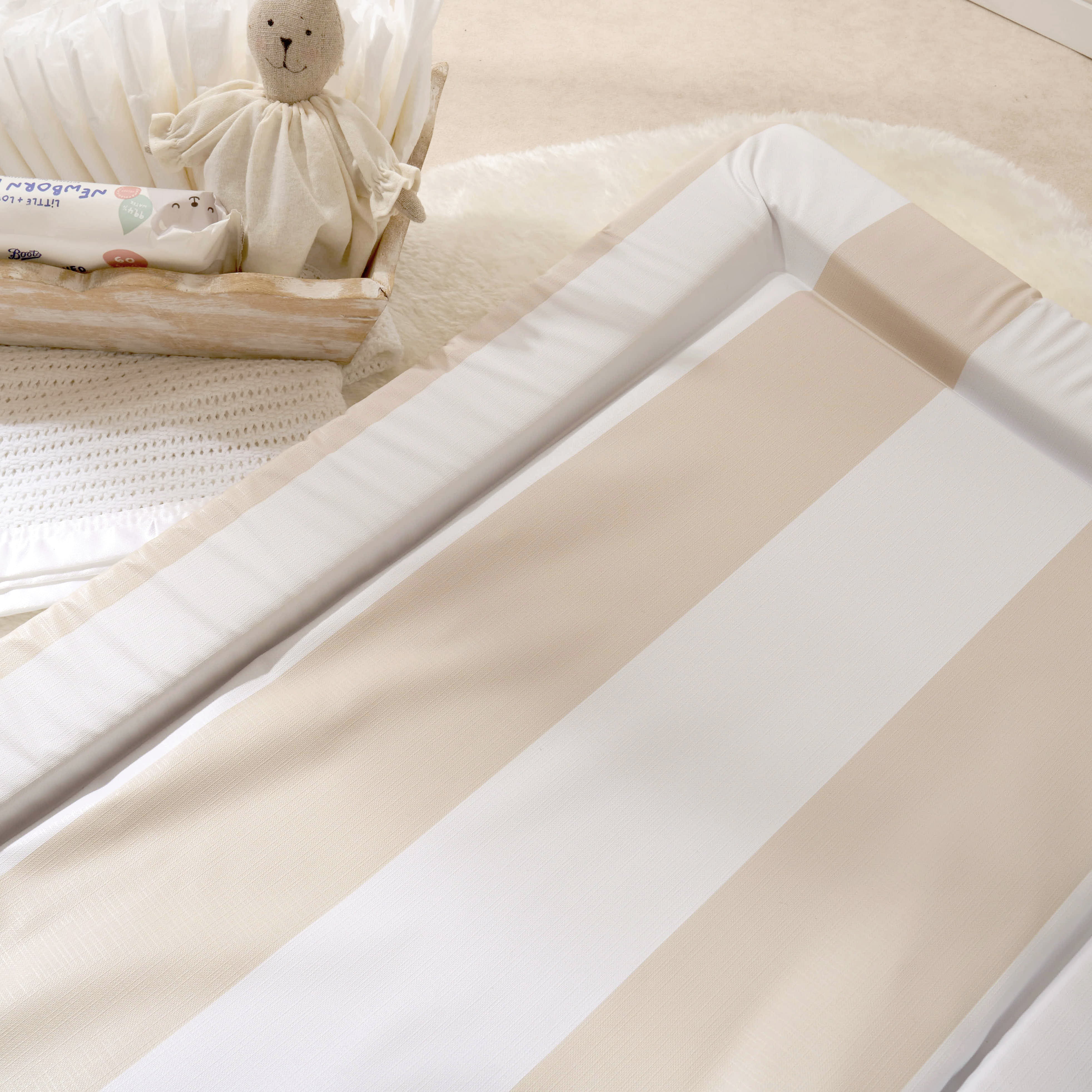 Baby Changing Mat Hamptons - Greige - The Tiny Bed Company™