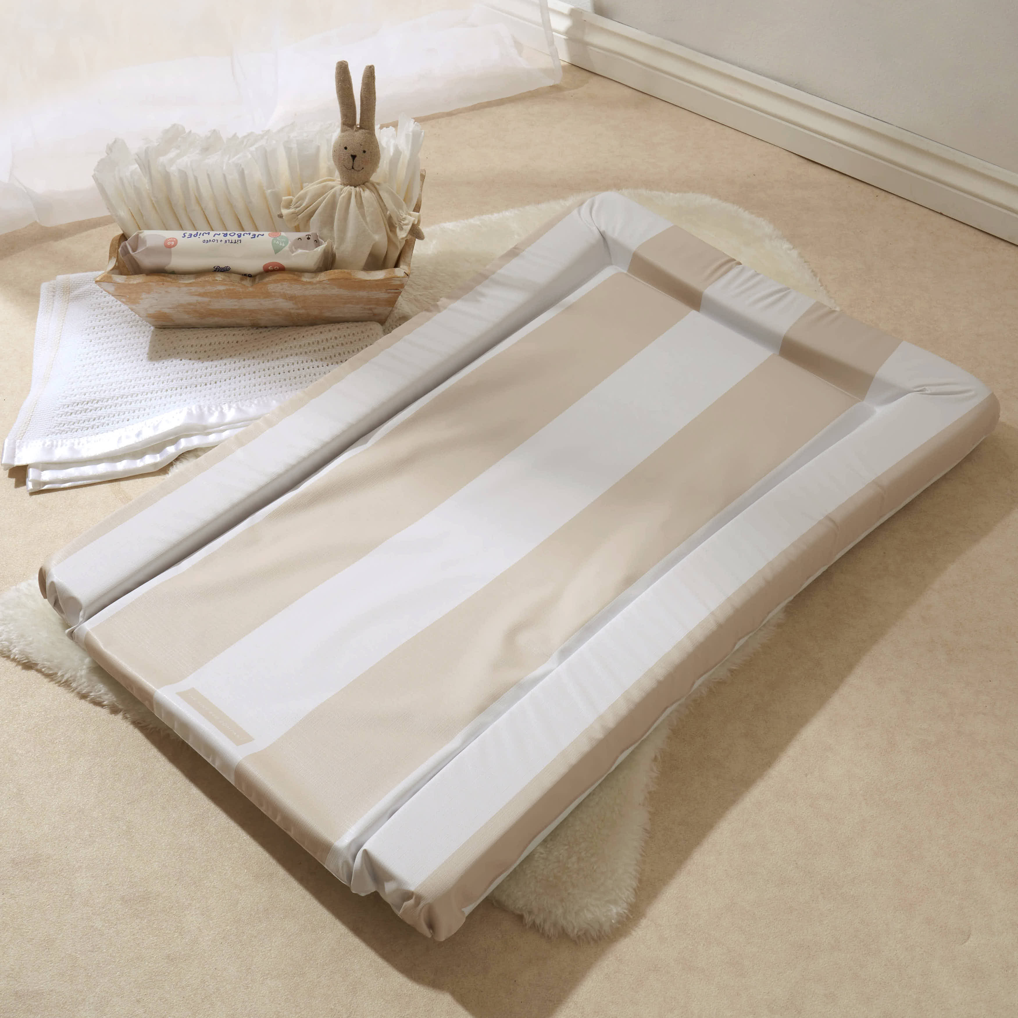 Baby Changing Mat Hamptons - Greige - The Tiny Bed Company™