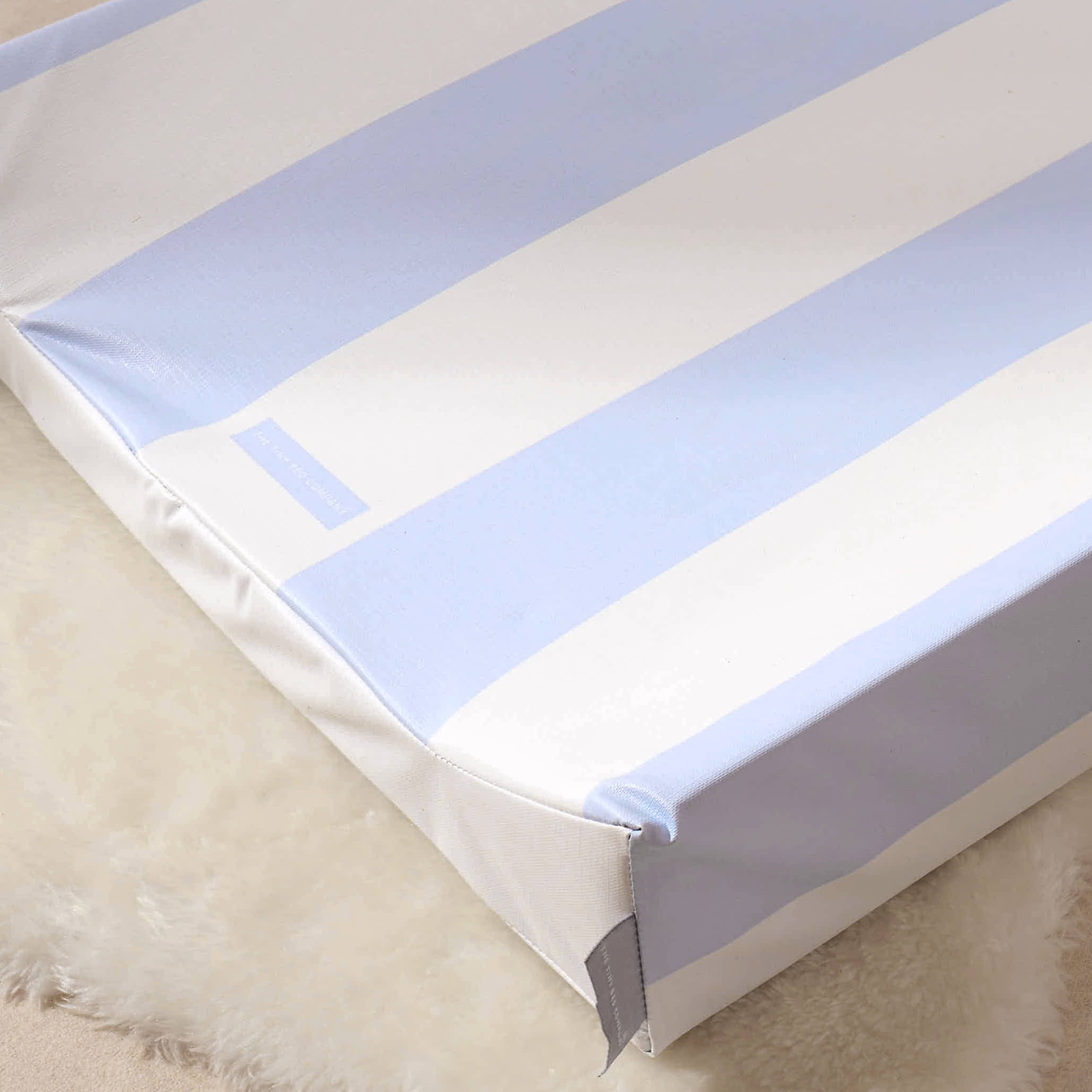 Anti-Roll Changing Mat - Hamptons (Soft Blue) - The Tiny Bed Company™