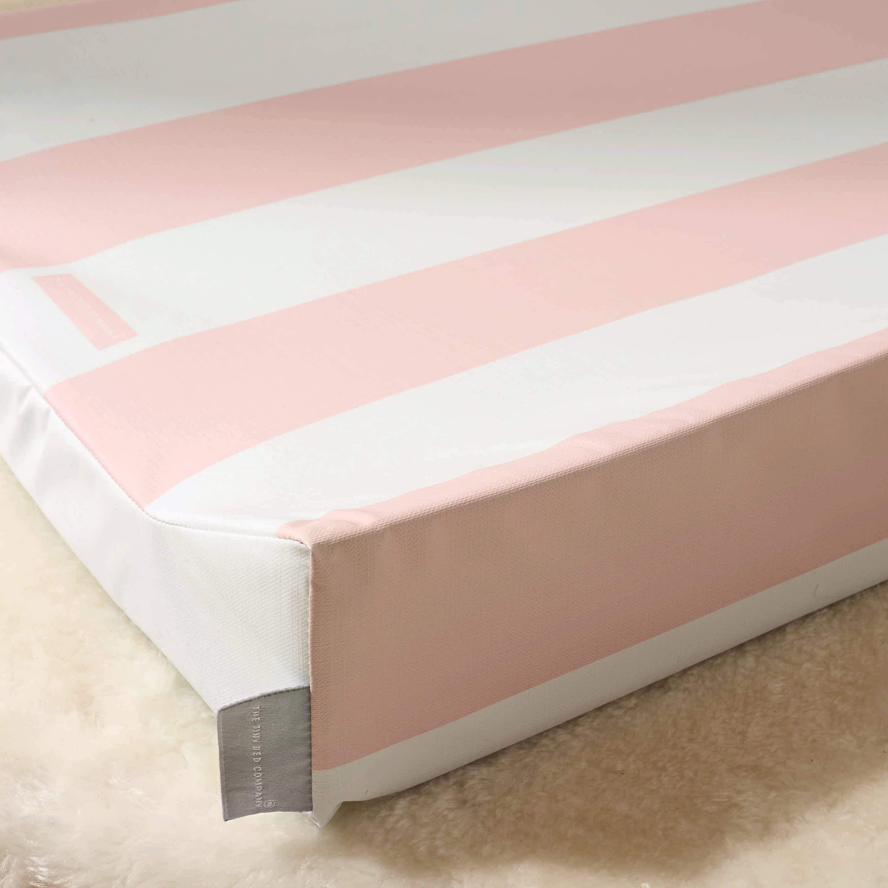 Anti-Roll Changing Mat - Hamptons (Soft Pink) - The Tiny Bed Company™