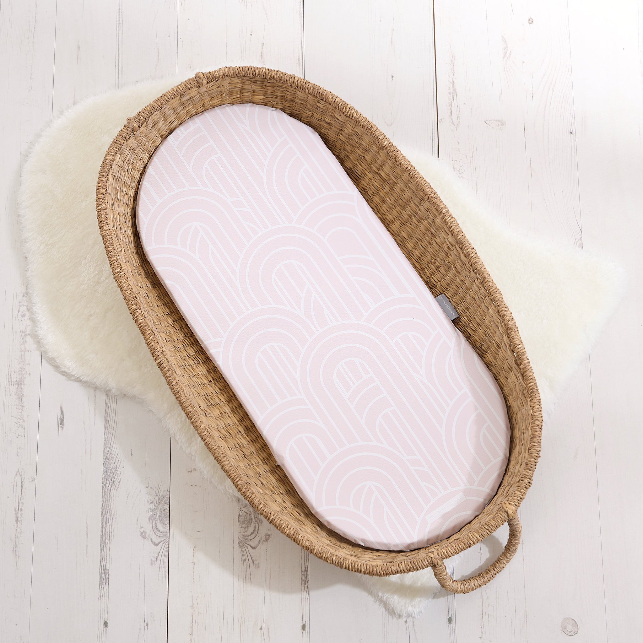 Basket Changing Mat - Melbourne (Powder Pink) - The Tiny Bed Company™