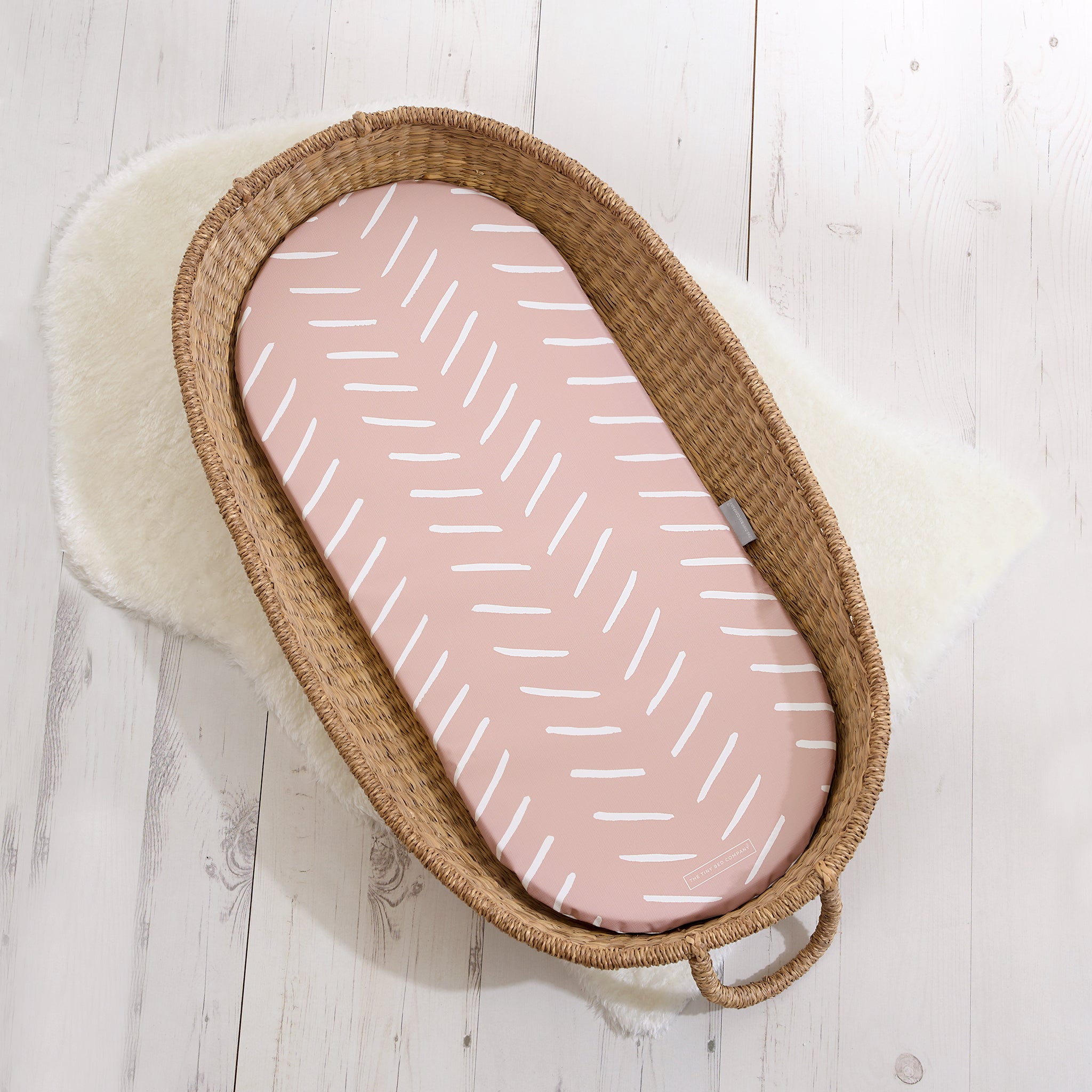 Basket Changing Mat - Castaway (Dusty Pink) - The Tiny Bed Company™