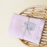 Luxury 100% Organic Satin Edged Baby Blanket - Medium (Dusty Pink)