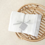 Luxury 100% Organic Satin Edged Baby Blanket - Large (White & White) - The Tiny Bed Company™