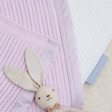 Luxury 100% Organic Satin Edged Baby Blanket - Medium (Dusty Pink) - The Tiny Bed Company™