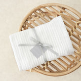 Luxury 100% Organic Satin Edged Blanket - Large (White & Grey) - The Tiny Bed Company™