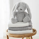 Luxury 100% Organic Satin Edged Baby Blanket - Medium (Grey & Grey) - The Tiny Bed Company™