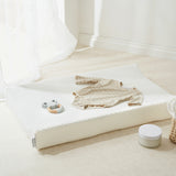 Luxury White Fabric Anti-Roll Changing Mat